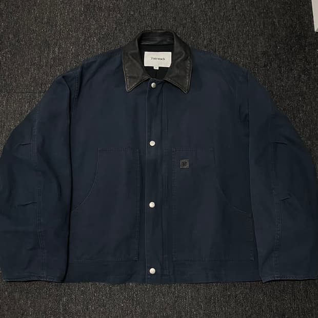 토니웩 레더카라가먼트 워크자켓 페디드네이비