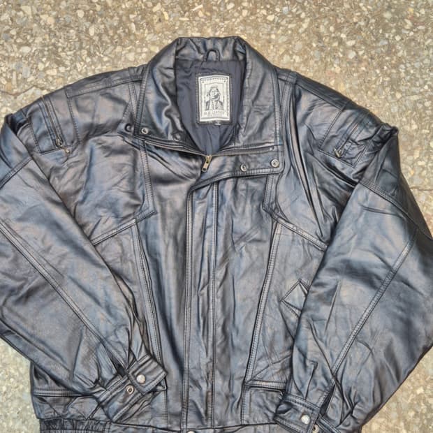 H.B. LEATHER 블랙 양가죽 자켓 XL