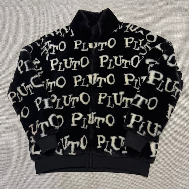 디즈니 플루토 레터링 퍼 자켓