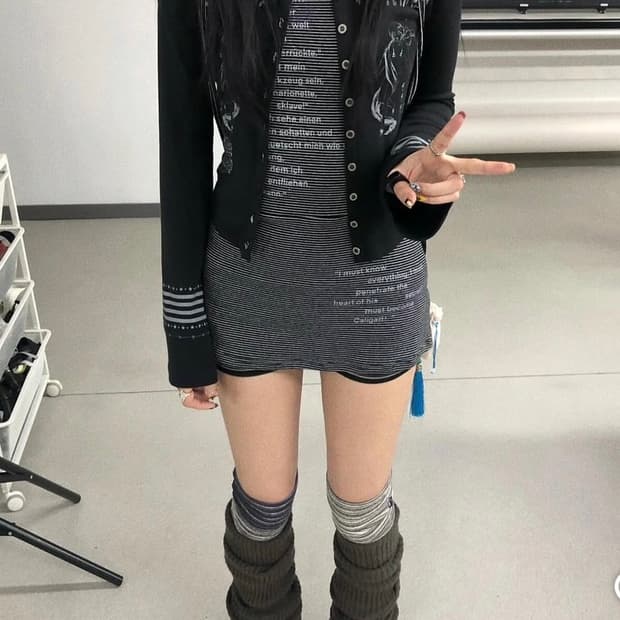 Achihara 아치하라 테스트메커니즘 반팔 원피스