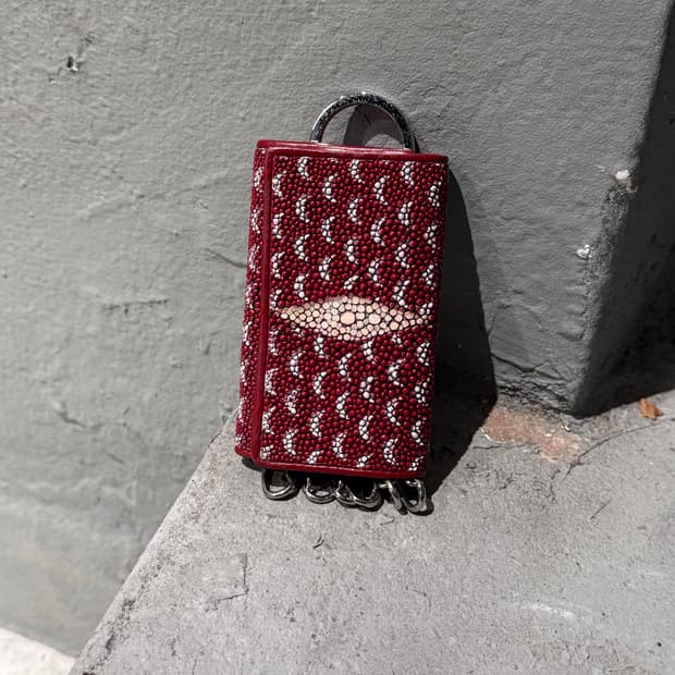 JPN 패턴 레더 키홀더 케이스 