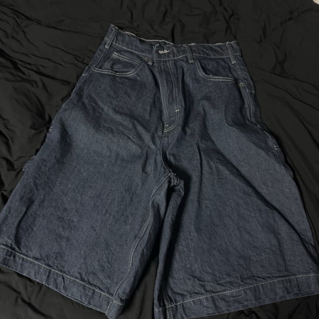 자라 데님 배기핏 와이드 버뮤다 바지 