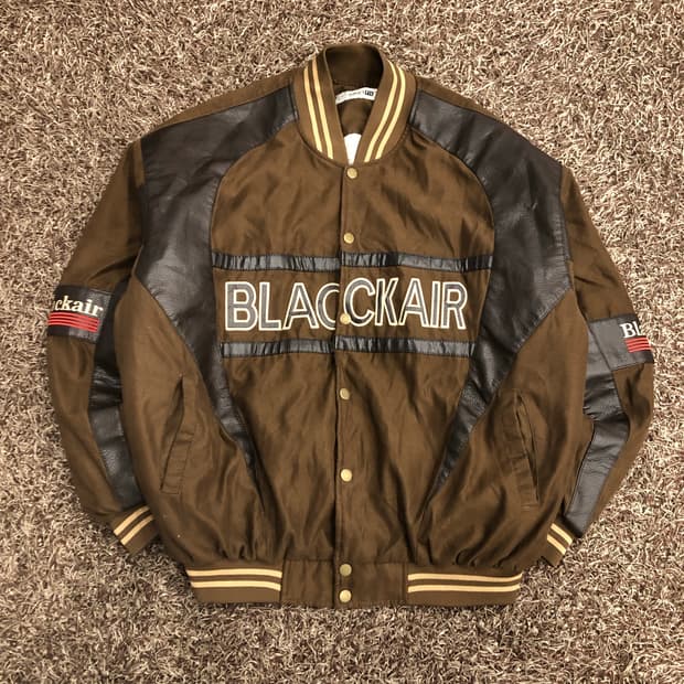 빈티지 Blackair 브라운 바시티 퀄팅 자켓
