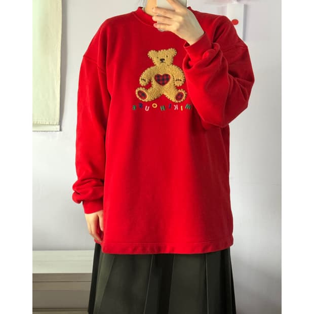 미키하우스 맨투맨 일본빈티지 메이드인재팬 곰돌이패치