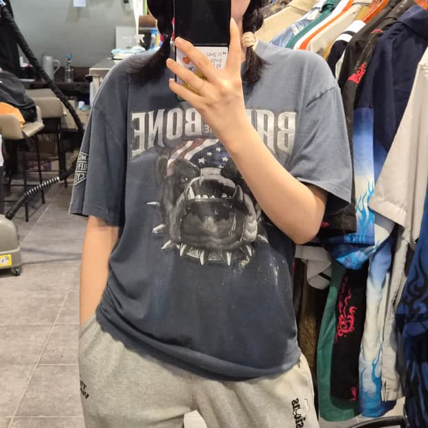 [NO.9] 할리 데이비슨 불독 그래픽 티셔츠 스모키블루