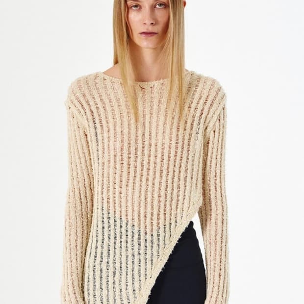 다이애그널 netting slit knit