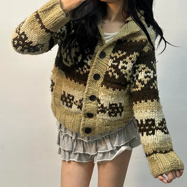 아베크롬비 노르딕 핸드 니트 스웨터 가디건(M)