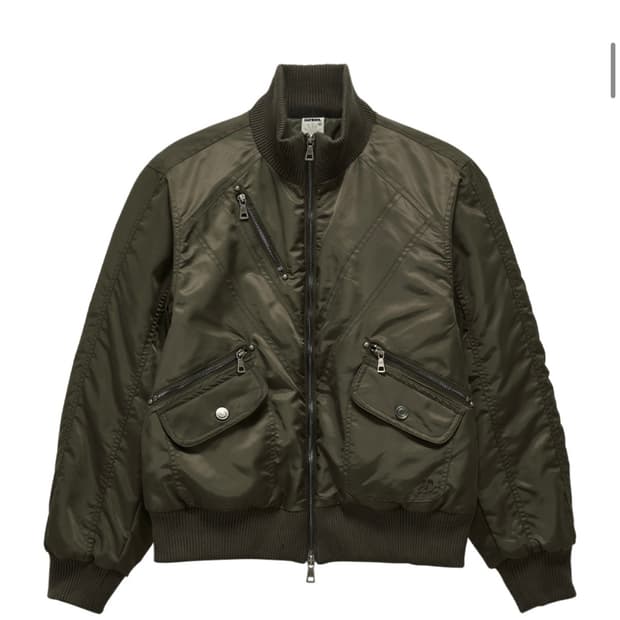DD cropped studded MA-1 jacket (KHAKI)