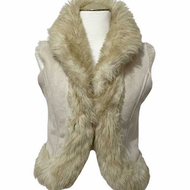 Rabbit fur leather vest 래빗 퍼 베스트