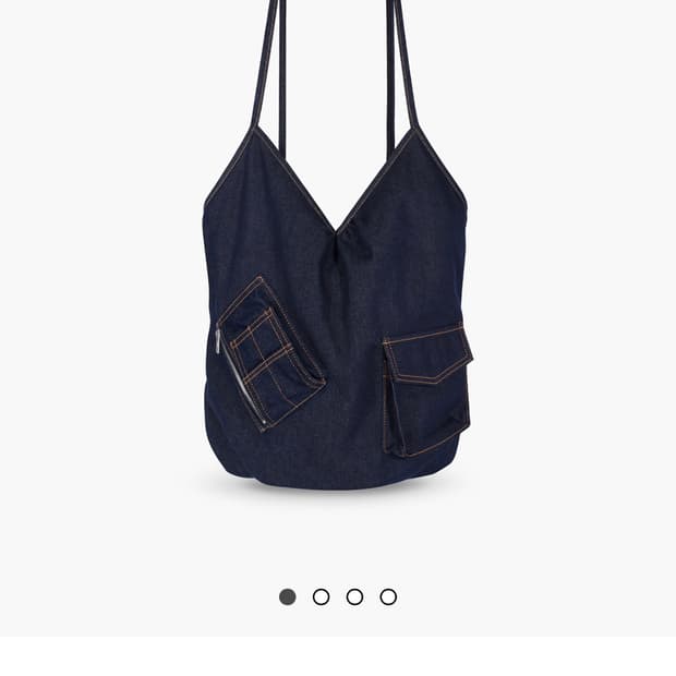 웰던 데님 포켓 터치 백