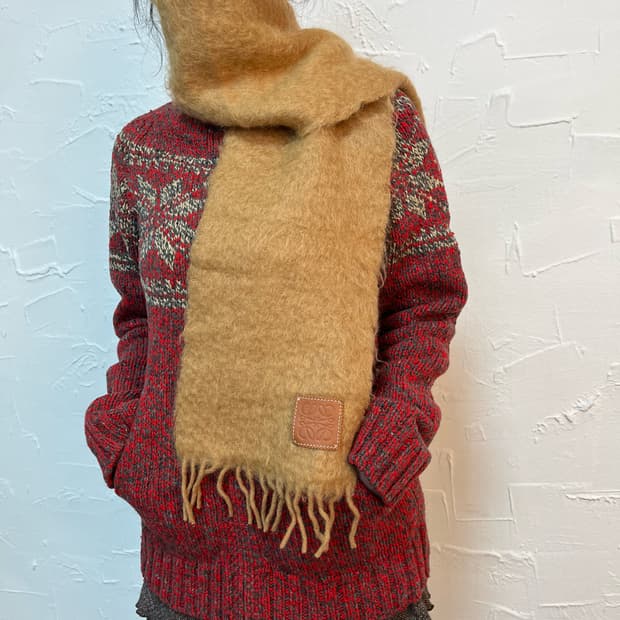 로에베 모헤어 카멜 머플러