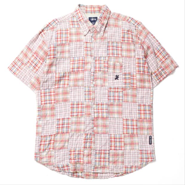 스투시 00's Stussy Check Pattern HalfShirt 