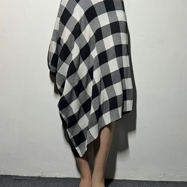 Y’s (Yohji Yamamoto) 체크 드레이프 스커트
