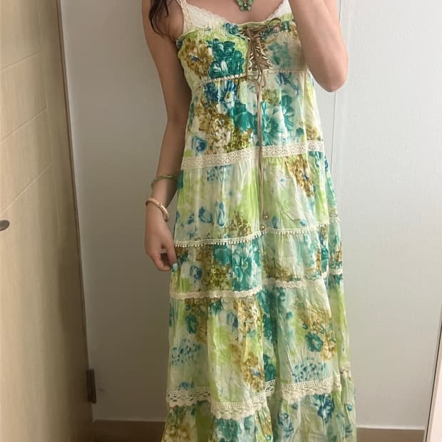빈티지 모리걸 하구미 비치 글리터 롱원피스 대장!!