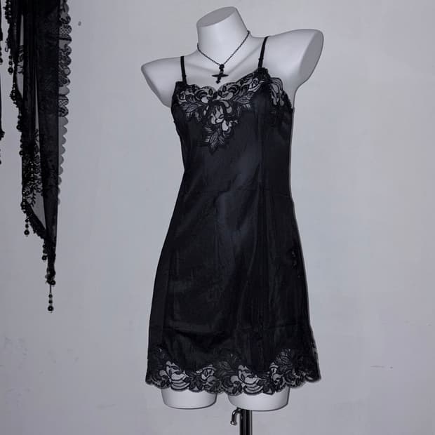 블랙페어리 다크페어리 레이스 슬립원피스 고스 고딕