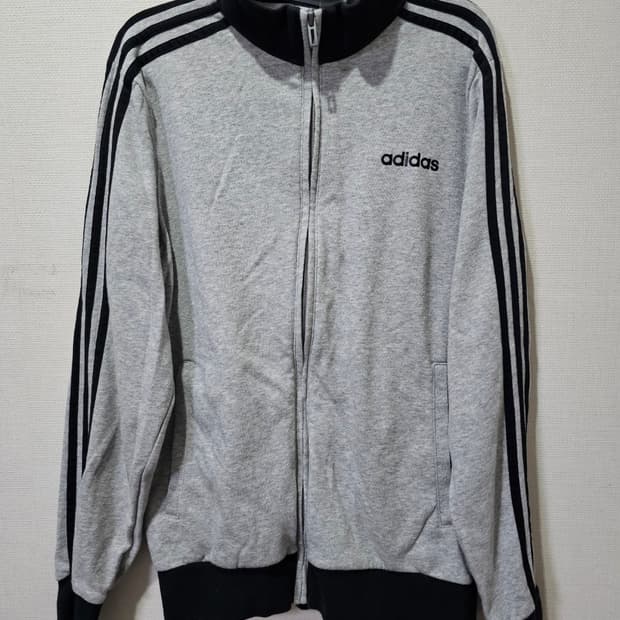 아디다스 회색 코튼 트랙탑 져지 S~M