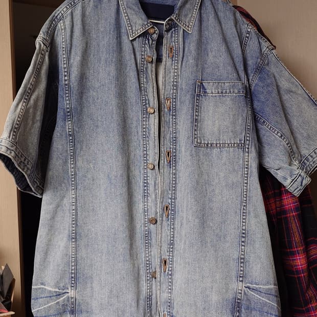 [46/105] 준지 24SS 코어 데님 숏슬리브 셔츠 블루