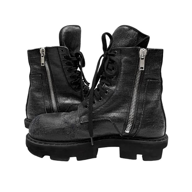 rick owens drkshdw waxed megatooth boots