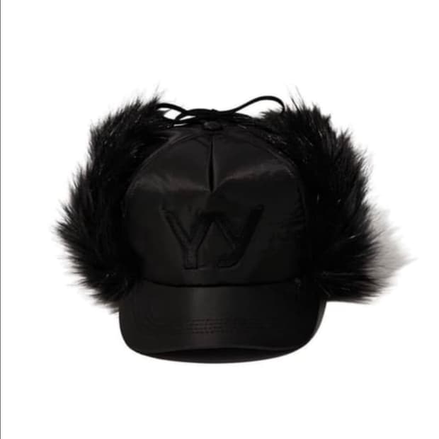 Open yy fur earflap cap black