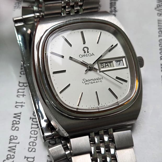 빈티지 오메가 씨마스터 테레비 데이데이트 실버판 (일자형 브슬 ver)