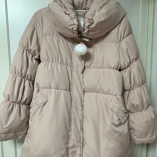 빈티지 핑크 리본 패딩