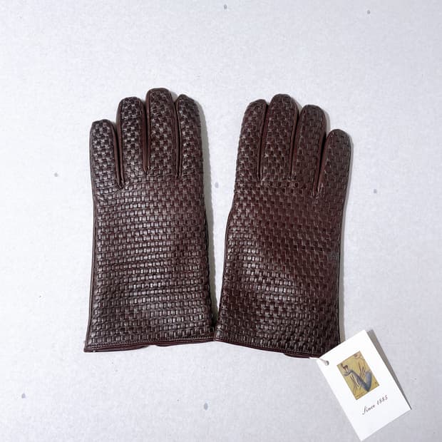 (정품/새상품) 메롤라 남성 브라운 양가죽 위빙 캐시미어 안감 장갑