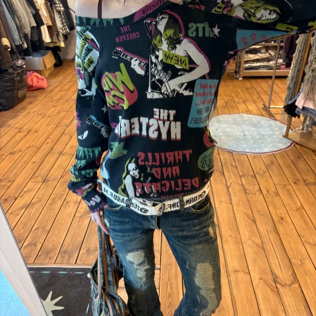 히스테릭글래머 블랙 패치 롱슬리브