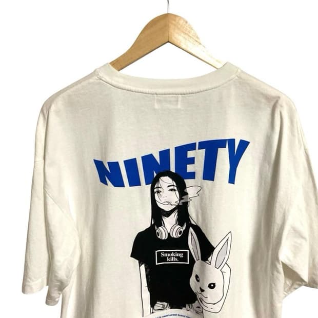 9090 smoking girls 화이트 티셔츠