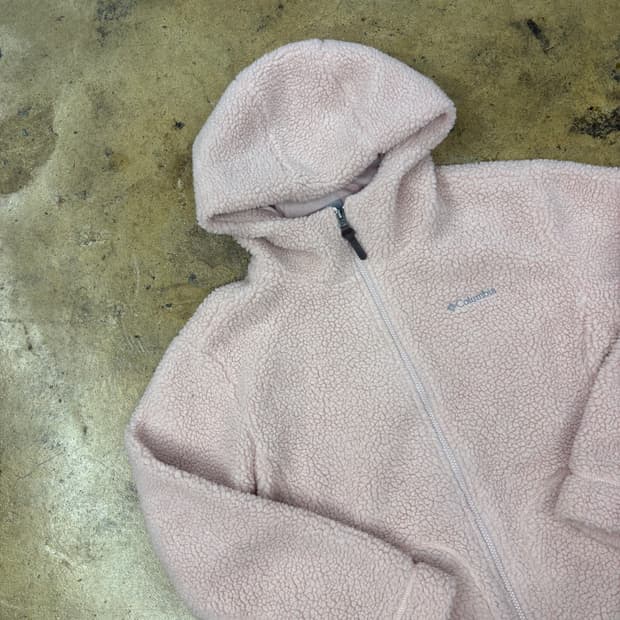 [정품/L] 컬럼비아 핑크 쉐르파 플리스 후드집업 b16