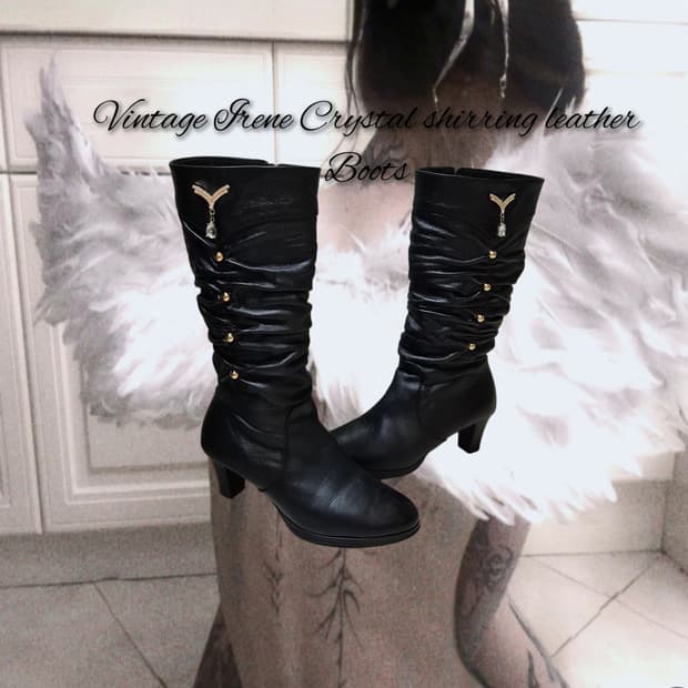 Vintage Irene Crystal shirring leather