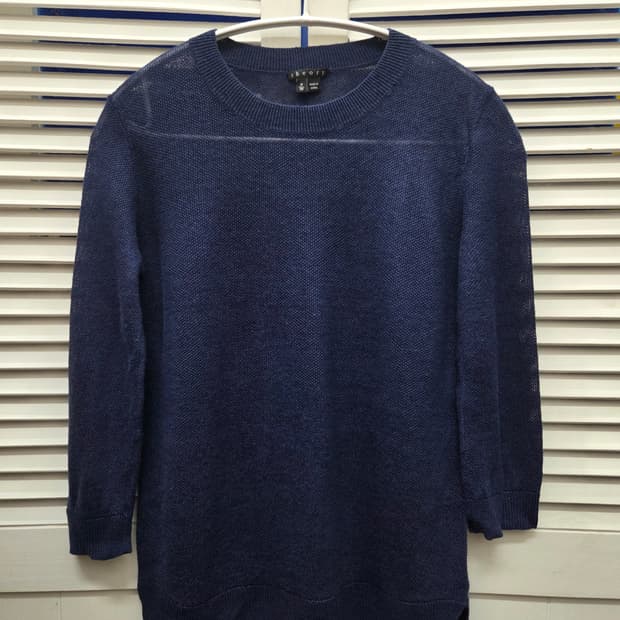 띠어리 린넨 씨스루 니트