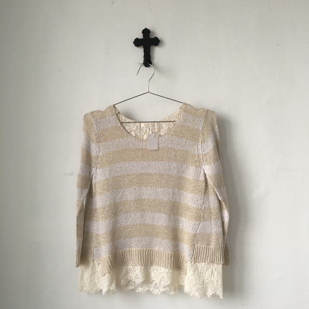 Crochet layered stripe knit
