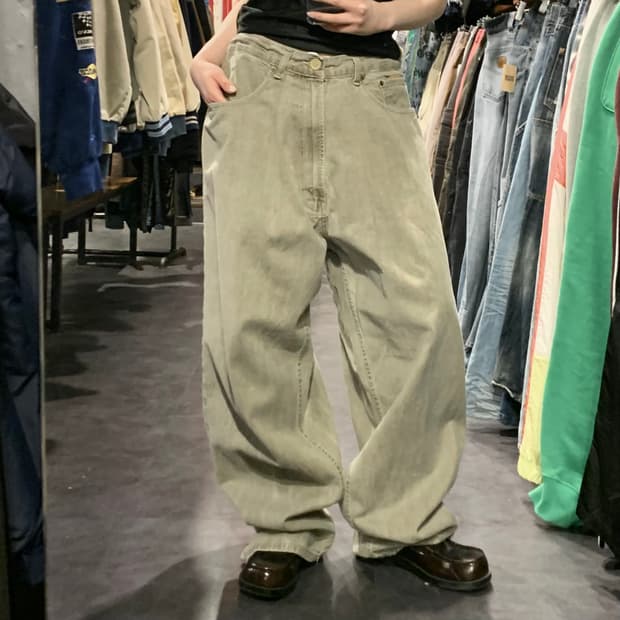 [IM] vtg 라이트 워싱 힙합 데님 팬츠