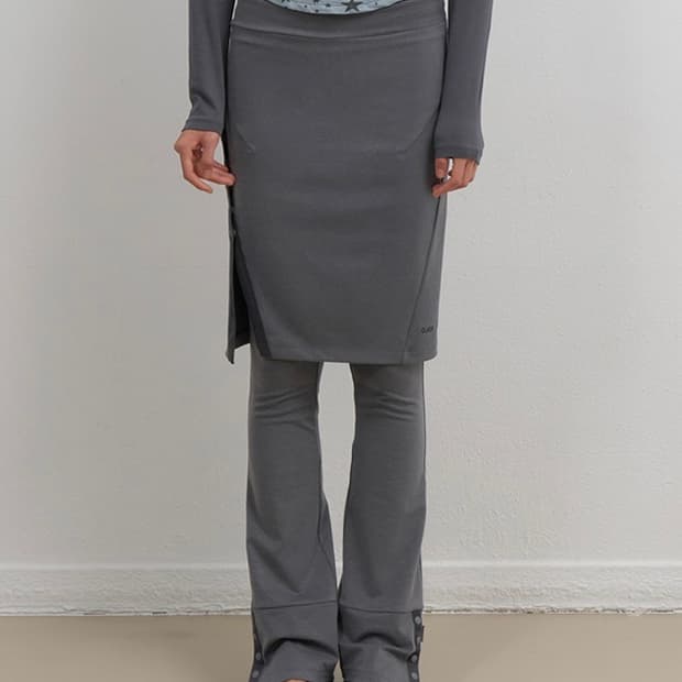 OJOS Button Slit Midi Skirt&Pants set