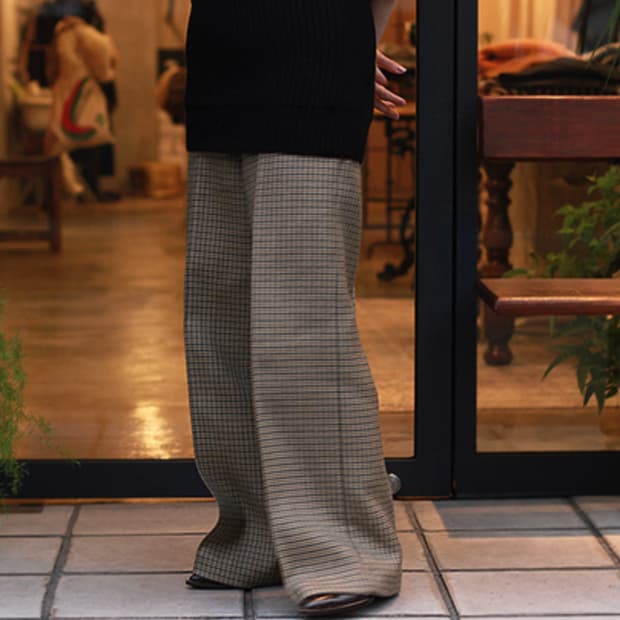 AURALEE Double Face Check Pants