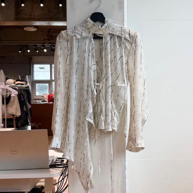 Ann Demeulemeester 10s 컬렉션 실크자켓
