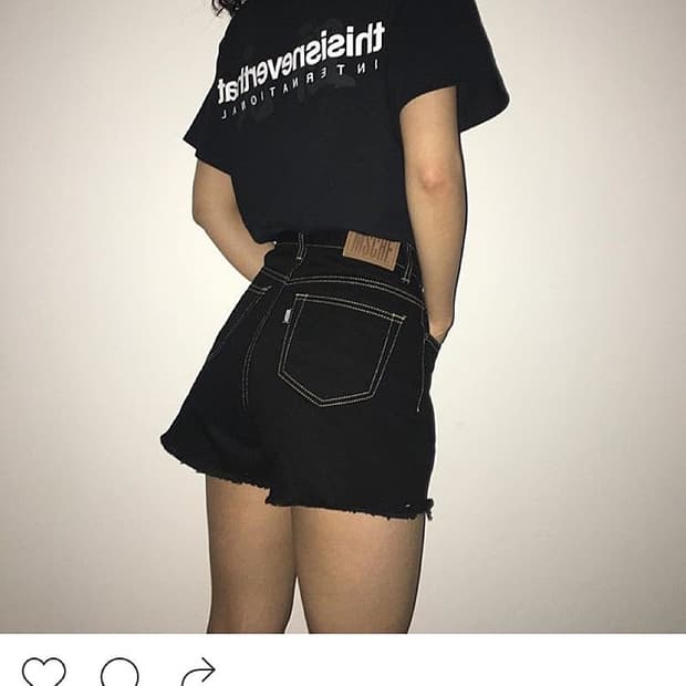 미스치프 크롭쇼츠 블랙 S