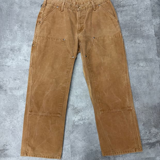 00s 칼하트 Brn 브라운 더블니 워크 팬츠