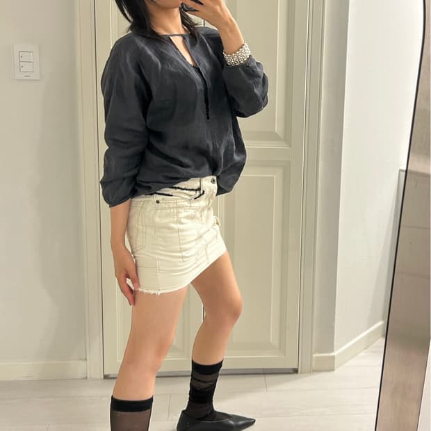 Crack Line Mini Skirt / 빈티지 미니 스커트