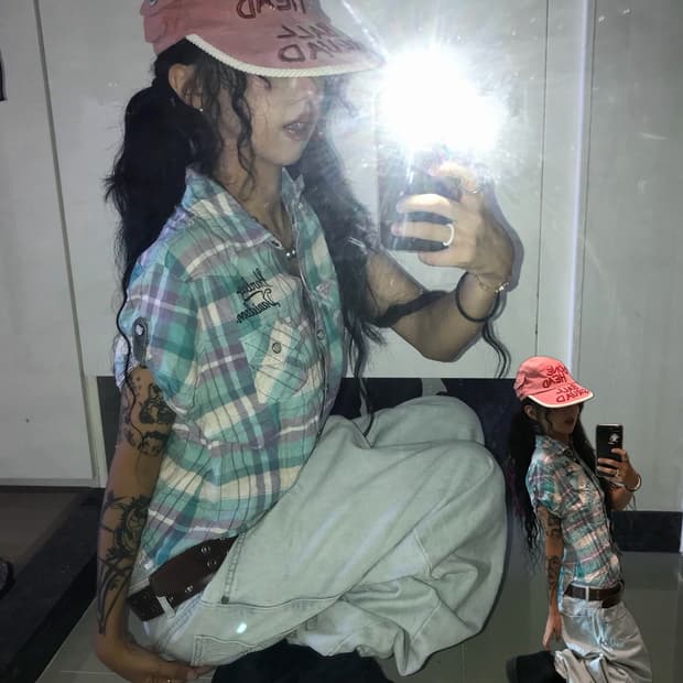 할리데이비슨 웨스턴무드 체크 걸스 반팔 셔츠 ( 똑딱이야 !!!! 