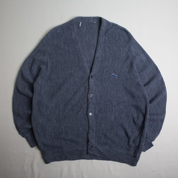 70s IZOD 라코스테 아크릴 가디건 그레이