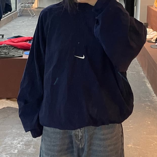 나이키 올드스쿨 네이비 아노락 웜업 H2308