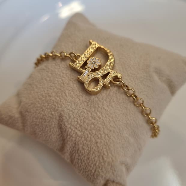 디올 업사이클링  메트골드 팔찌