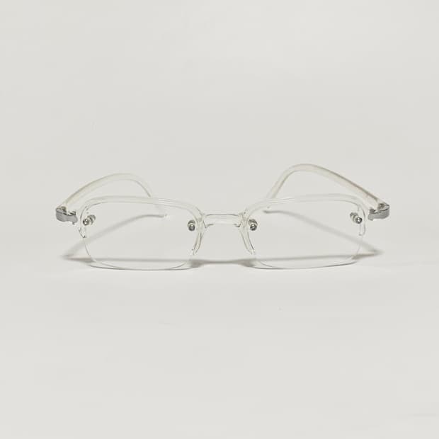 944 빈티지안경 데드스탁 투명 젤리 반무테 안경 브라운 펄그레이 클리어