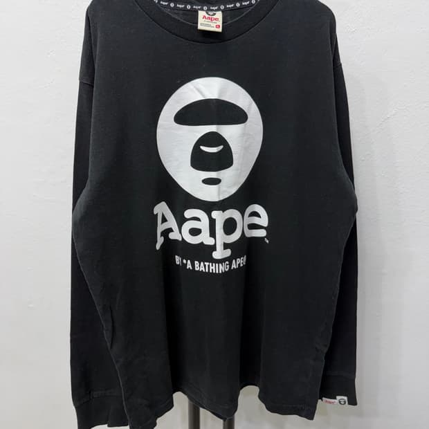 정품) Aape 에이프 블랙 롱슬리브 XL