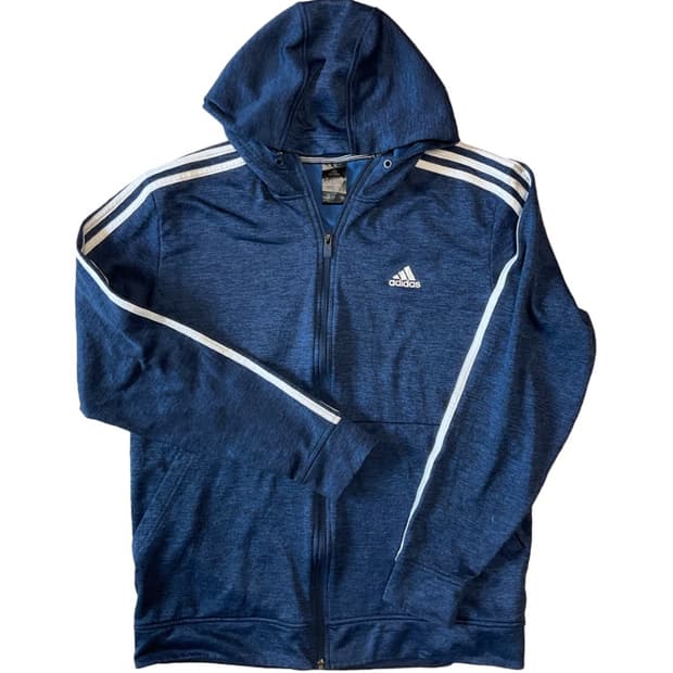 아디다스 삼선 후드 저지 (네이비)