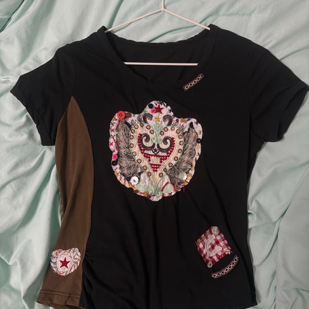 패치워크 반팔티