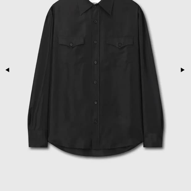 (XL)토니웩 실크 더블 포켓셔츠 블랙