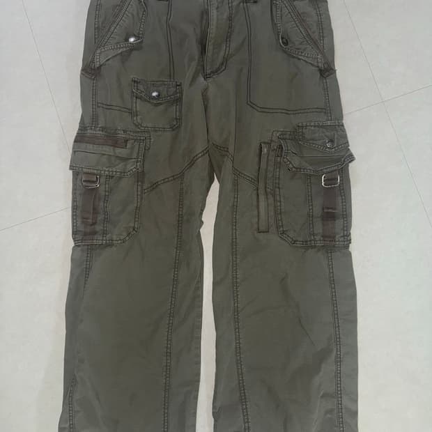 카키 포켓 카고 바지
