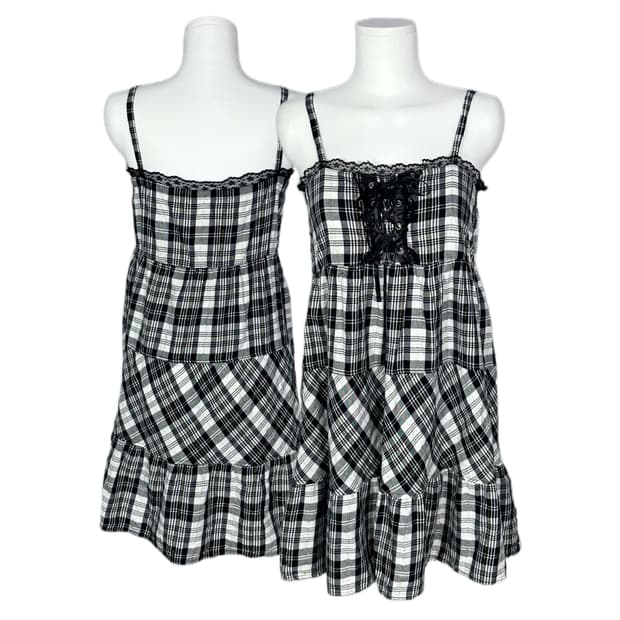 glitter check corset lace